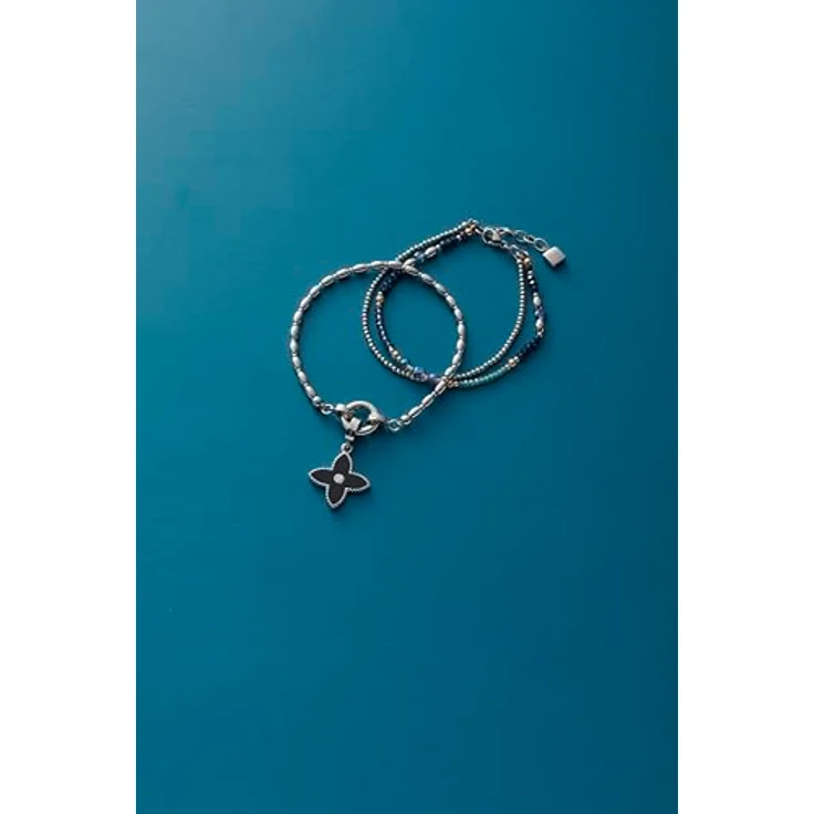 JEWELS BY LEONARDO Damen-Charm-Armband Edelstahl 017908, roségoldfarbene Ionenplattierung mit Glas- und Edelstahl-Perlen, inklusive Karabiner und Verlängerungskettchen – Bild 5