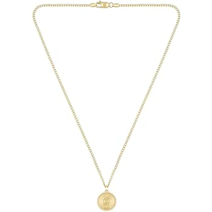 BOSS Jewelry NORTH Herren-Halskette aus Edelstahl mit Gelbgold-beschichtung und Kompass-Anhänger, 558 mm – Bild 3