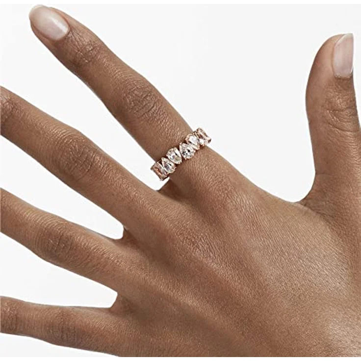 Swarovski Vittore Pear Ring, vergoldeter Damenring aus Modeschmuck mit Swarovski Stein, Roségold, Größe 10 – Bild 2