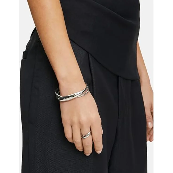 LIEBESKIND Armband LJ-1434-B-64, Armreif aus poliertem Edelstahl, Ø 6,4 cm, silber – Bild 2
