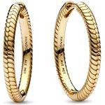 Pandora Creolen Moments 269532C00, Goldfarbene Metallcreolen mit praktischem Klappverschluss