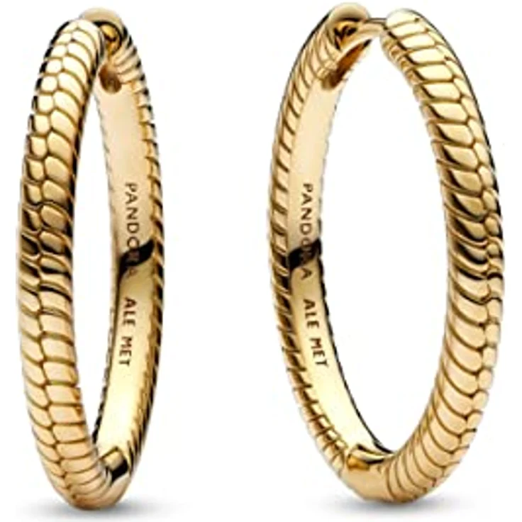 Pandora Creolen Moments 269532C00, Goldfarbene Metallcreolen mit praktischem Klappverschluss – Bild 1