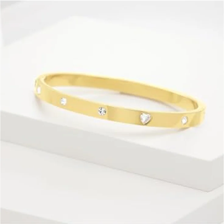 Guido Maria Kretschmer Damen-Armreif Edelstahl mit Zirkon, One Size, zeitloser Armschmuck – Bild 3