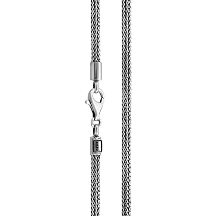 Kuzzoi Silberkette Männer Zopf Schlangenkette 4mm oxidiert, 925 Silber mit robustem Karabinerverschluss – Bild 2