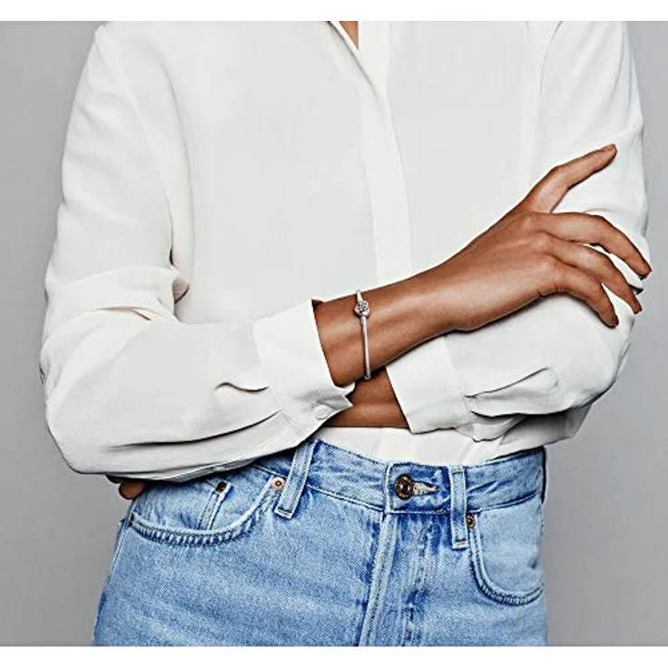 PANDORA Armband Moments "Herz Familienbaum" 598827C01, Damen-Schlangen-Gliederarmband mit Cubic Zirkonia und graviertem Verschluss "Family" – Bild 2