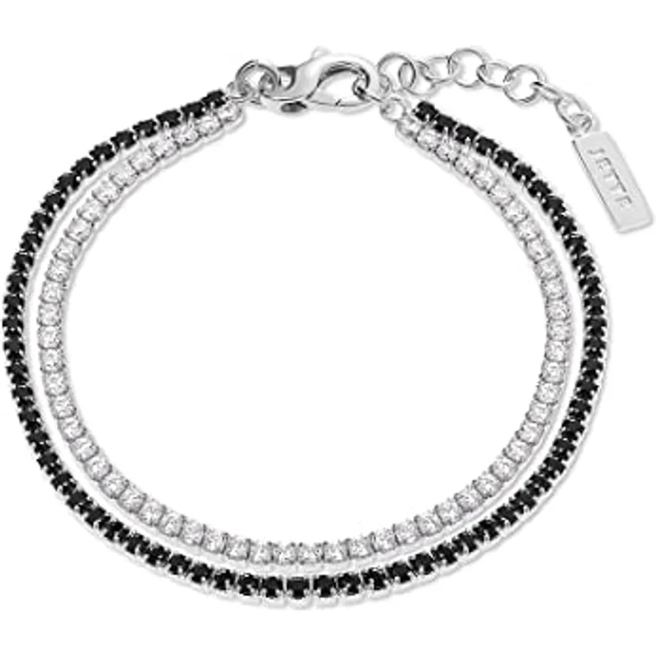 JETTE Damen-Armband 925er Silber, Zirkonia, 2,1 mm Stärke, One Size, elegante Geschenkverpackung – Bild 1