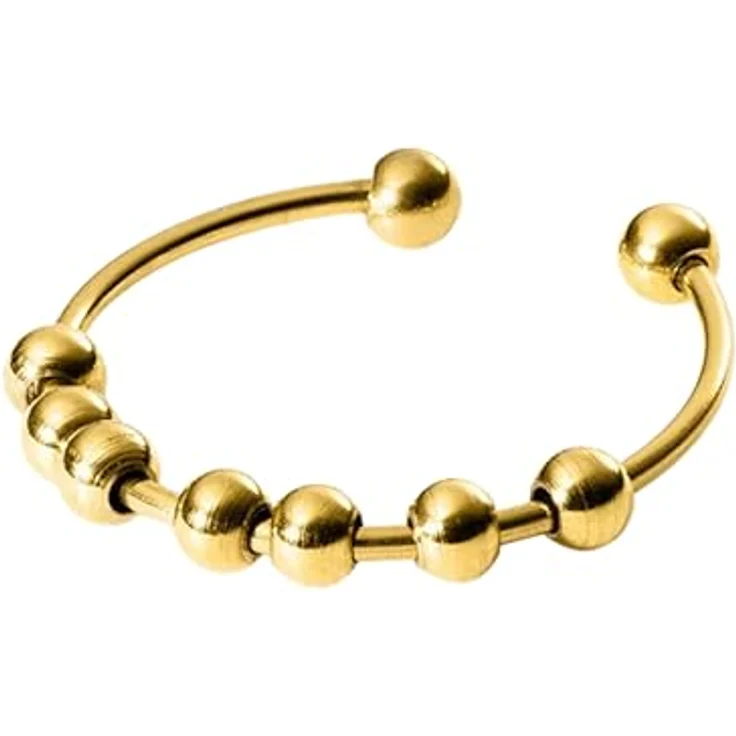 Purelei Fingerring Shade Anxiety, verstellbar, minimalistisch mit 7 beweglichen Kugeln, Gold – Bild 1