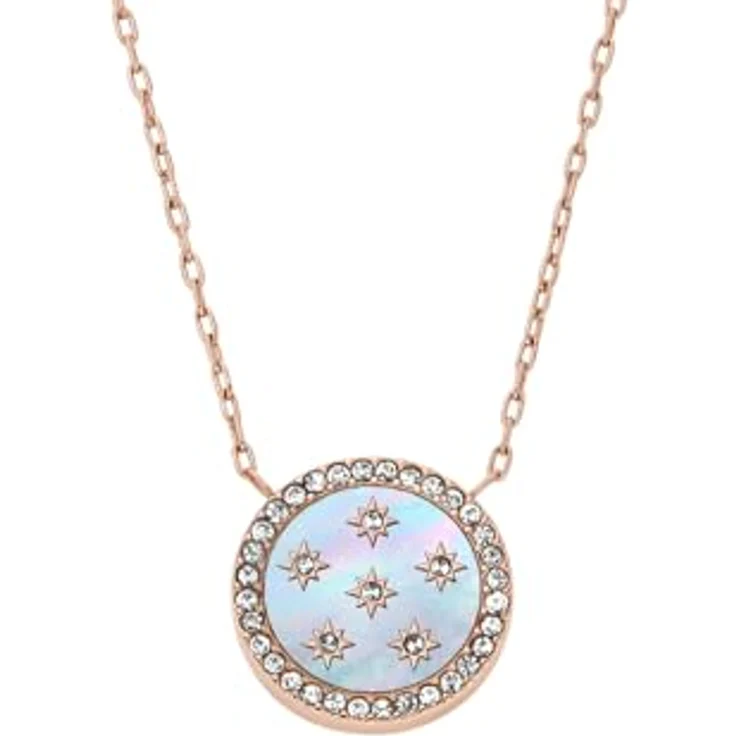 Fossil Merrit Damen Halskette, Roségoldfarbener Edelstahl mit poliertem Finish, 40,6 cm Länge – Bild 3