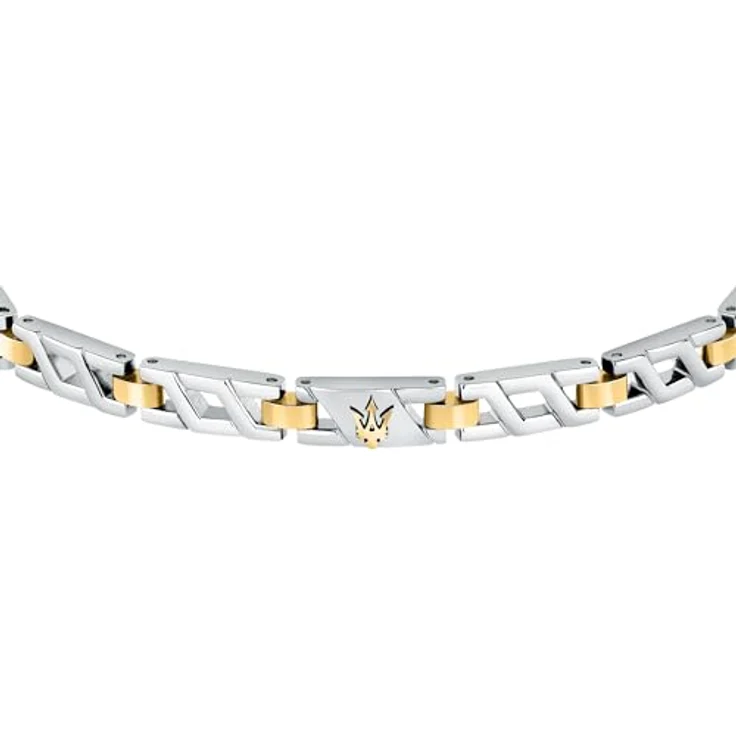 Maserati Stahlarmband, IP-Gelbgold, Herrenarmband mit zentralem Dreizack, 18,5 + 3 cm, Iconic Collection – JM124AVD38 – Bild 2