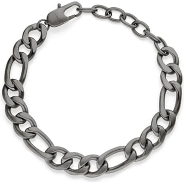s.Oliver Herren Bracelet - Armband aus gebürstetem Edelstahl in IP Gun - Figaro verstellbar bis 22 cm - wasserfest & hautfreundlich