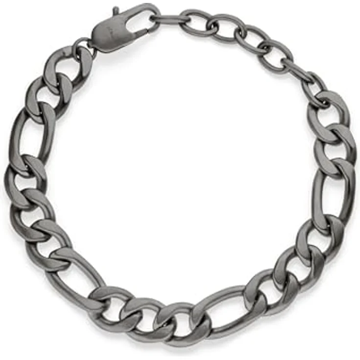 s.Oliver Herren Bracelet - Armband aus gebürstetem Edelstahl in IP Gun - Figaro verstellbar bis 22 cm - wasserfest & hautfreundlich – Bild 1