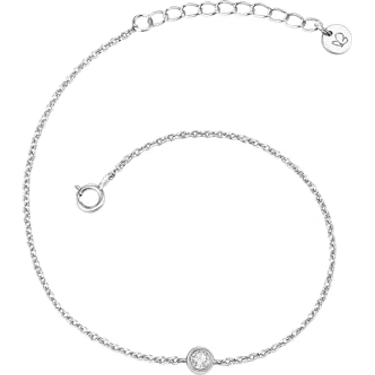 GLANZSTÜCKE MÜNCHEN Damen-Armband Sterling Silber 925 mit violettem Topas, Boho-Style, rhodiniert, hochglanzpoliert – Bild 1