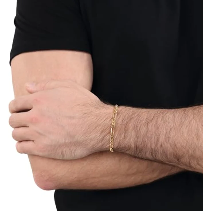 Amor Unisex Armband 925 Sterling Silber Gold, 19 cm, mit Karabinerverschluss in Schmuck Geschenk Box, 2040255 – Bild 2