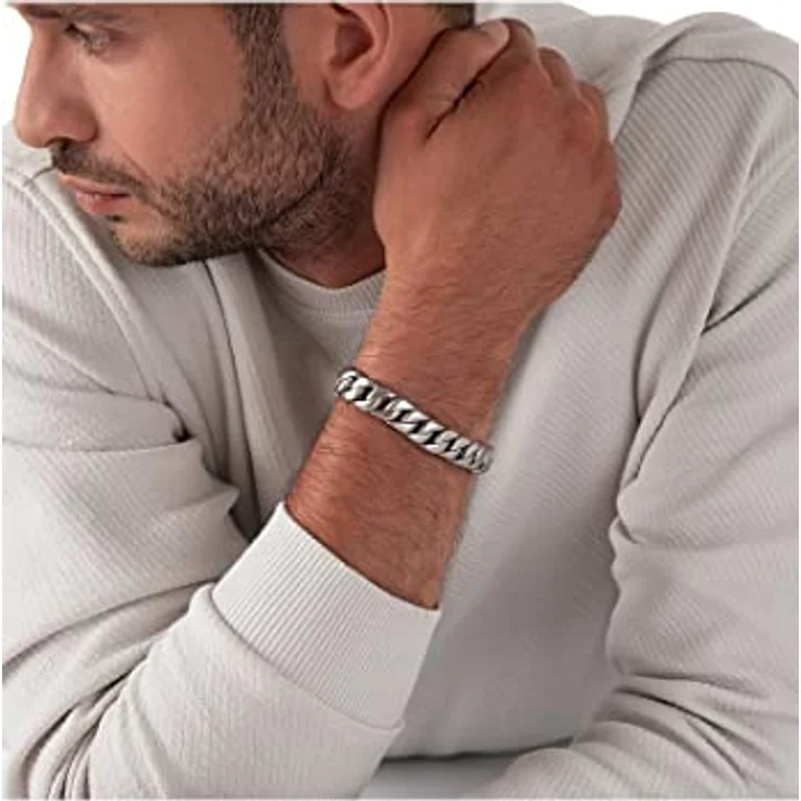 FAVS Herren-Armband Edelstahl, 20 cm lang, vielseitig kombinierbar, Geschenkbox inkludiert – Bild 4
