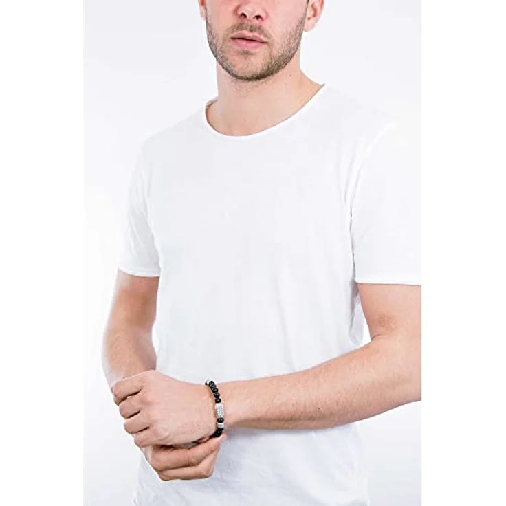 Diesel Herren Armband DX0847040, 22,5 cm Länge mit 5 cm Verlängerung, Schwarz, Edelstahlarmband mit Karabinerverschluss – Bild 3