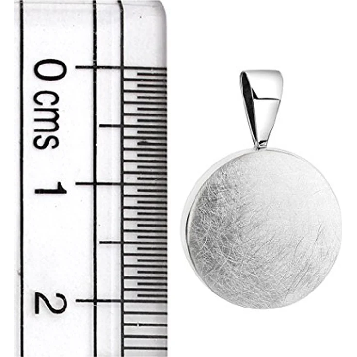 Nenalina Rund Anhänger für Damen, gebürstet in 925 Sterling Silber, 18 mm x 13 mm – Bild 3