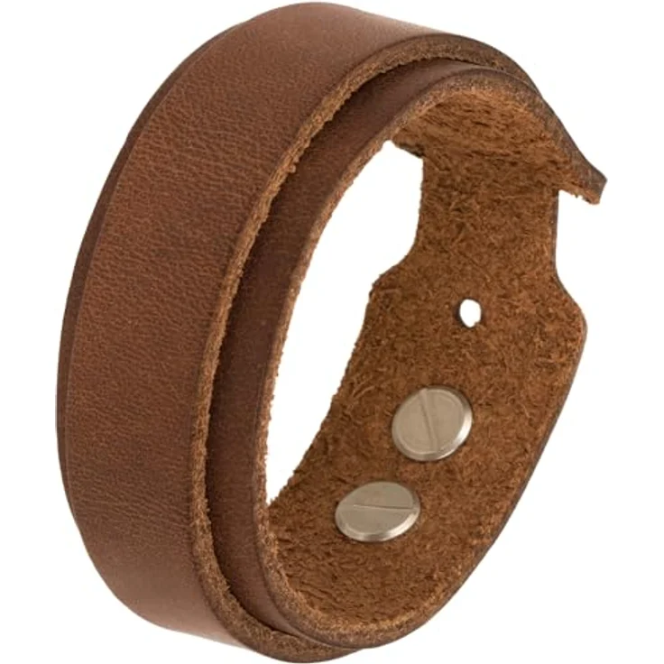 Simaru Lederarmband, 25mm breit, pflanzlich gegerbtes Echtleder, robuste Schraubniete, allergikerfreundlich für Damen und Herren – Bild 1