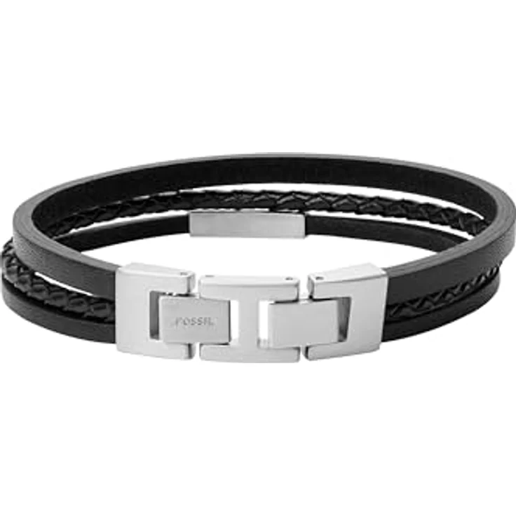 Fossil JF03322040, Leder Armband mit Verlängerung von 18 cm, schwarz – Bild 1