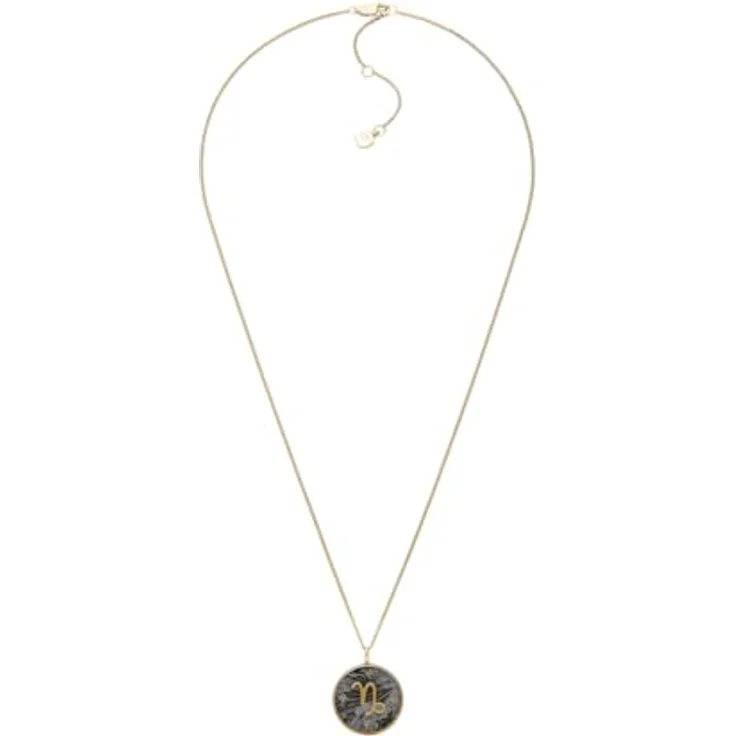 Fossil Damen-Halskette aus Edelstahl oder Sterlingsilber mit Karabinerverschluss, Metallic Schwarz – Bild 1