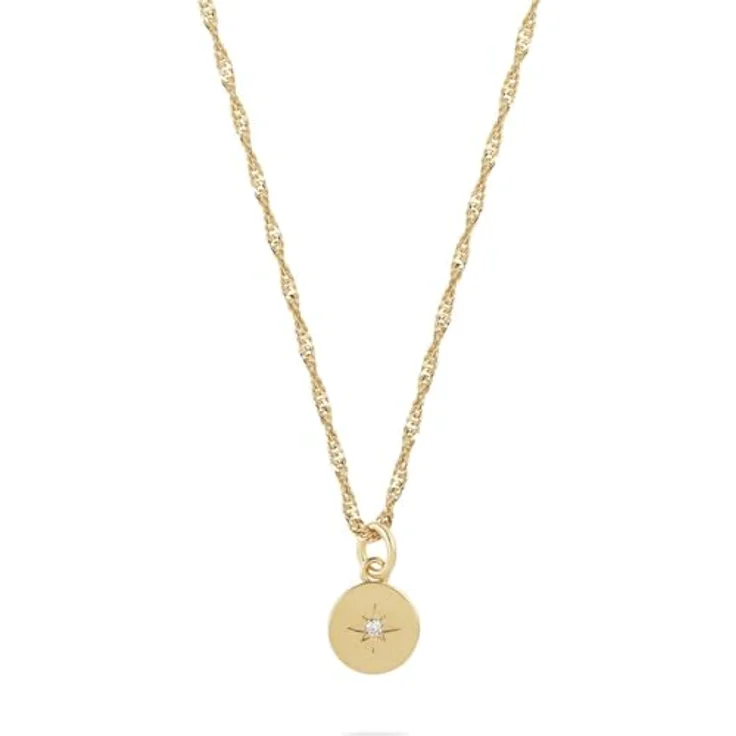 Guido Maria Kretschmer Damen-Halskette 925er Silber mit 1 Diamant, Gelbgold, One Size, 32025490 – Bild 1
