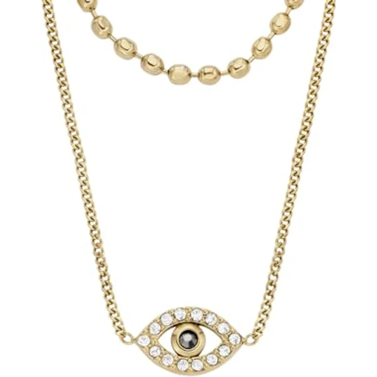 Fossil Sutton JF04792710, Damen-Halskette aus Edelstahl, goldfarben, Länge: 410mm+50mm, mit Karabinerverschluss – Bild 3