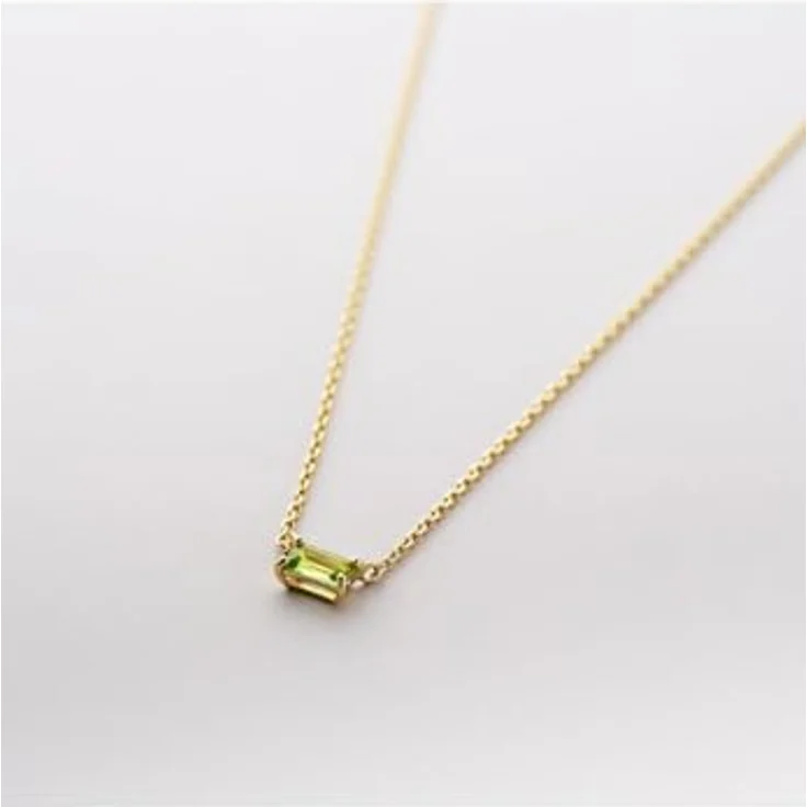 CHRIST Damen-Halskette 585er Gelbgold mit grünem Peridot im Smaragdschliff, One Size, 32031847 – Bild 2