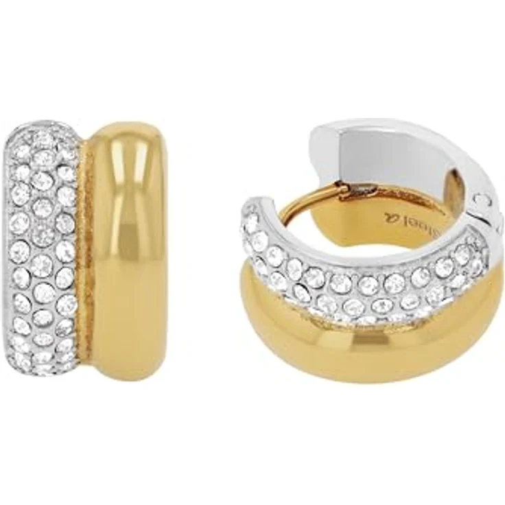 JOOP! Creolen Damen Ohrschmuck aus Edelstahl mit Zirkonia-Steinen, Silber, 15 mm, in Schmuck Geschenk Box – Bild 1