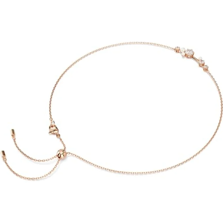 Swarovski Constella 5729504 Kristall Perlenkette, 38-48 cm, Roségold-Ton, weiß mit Zirkonia und Schiebekugelverschluss – Bild 4
