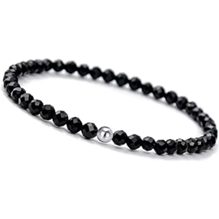 GD GOOD.designs Achat Armband Damen, Naturstein Armband mit 4mm facettierten Edelstein Perlen und 925 Silber Perle, inkl. Geschenkbeutel – Bild 1