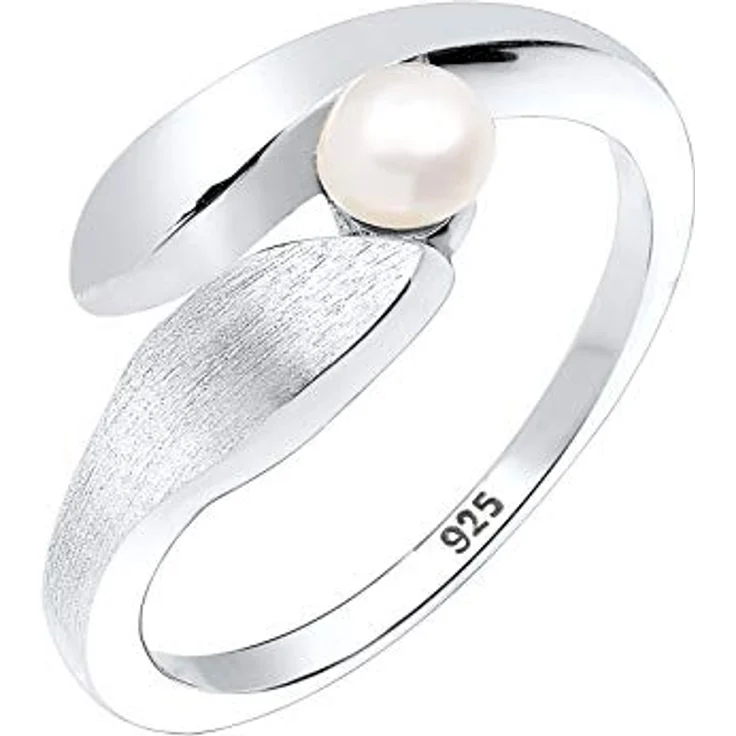 Elli Damen Perlenring, 925 Silber, Größe 58mm, anlaufgeschützt, hochglanzpoliert, mit Süßwasserzuchtperlen – Bild 1