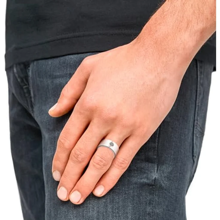s.Oliver Herren Ring Edelstahl, Silber mit Kompass, 9 mm breit, in Schmuck Geschenkbox, 2037999 – Bild 3