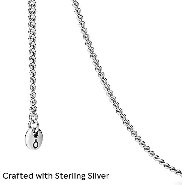 PANDORA Damen-Kette ohne Anhänger, 925 Sterling Silber, verstellbar mit Schiebeverschluss und verschlungenen Kettengliedern – Bild 3