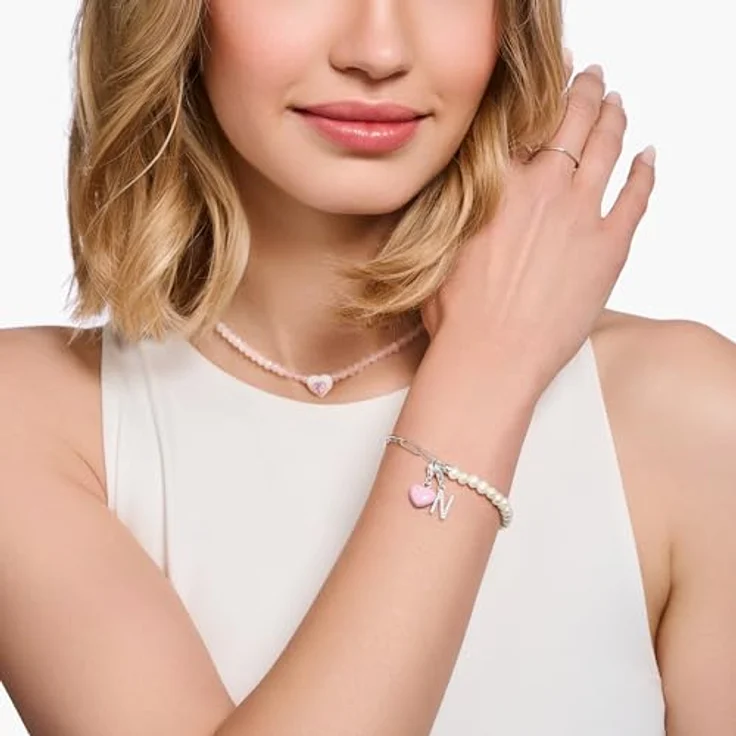THOMAS SABO Charm-Anhänger Herz, recyceltes 925 Sterlingsilber, Charm Club mit Karabinerhaken, silber – Bild 3