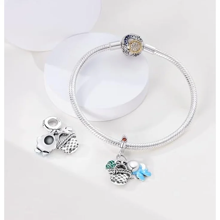 Pandach Charm Anhänger für Armband, 925 Sterling Silber, Zirkonia, kompatibel mit europäischen Armbändern und Halsketten – Bild 2