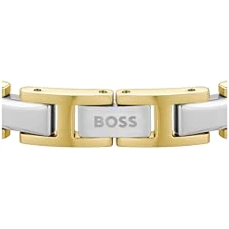 BOSS Nolan Gliederarmband für Herren, Edelstahl mit hellgelber Gold-PVD-Beschichtung, verstellbar, 175–190 mm – Bild 2