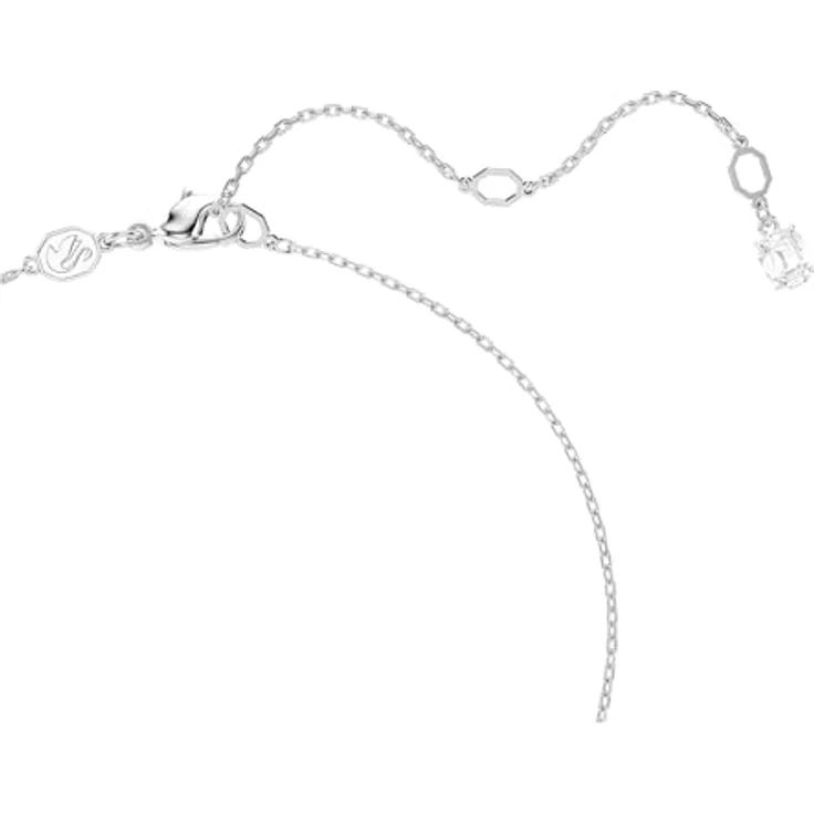 Swarovski Stilla Halskette, Rhodinierte Damenhalskette mit Weißen Kristallen im Kissenschliff, Karabinerverschluss – Bild 3