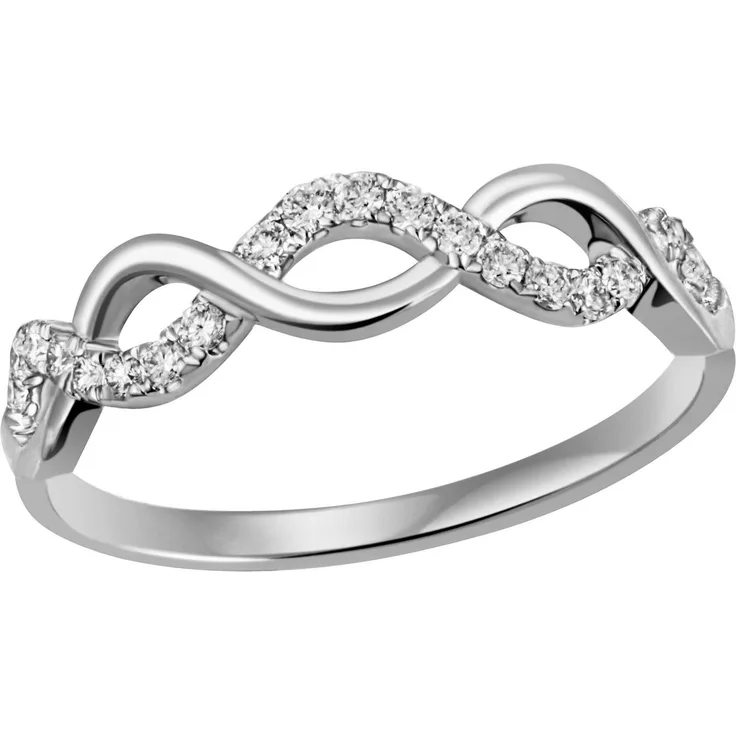 Firetti Fingerring Infinity, Silber 925 mit Zirkonia (synth) - Eleganter Damenring als Schmuck Geschenk