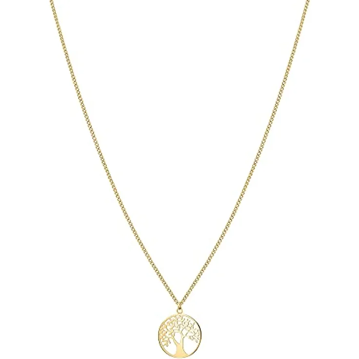 Tamaris Tree of Life Collection, Schmuckset mit Edelstahl Halskette, Ohrsteckern & Creolen, sowie Armband mit Lebensbaum-Motiv, Geschenkidee