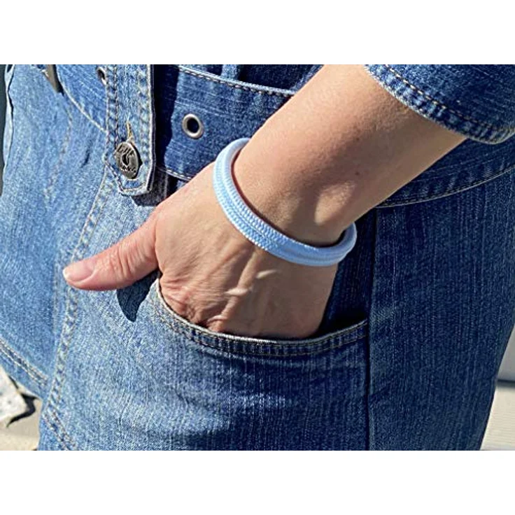 Galeara Noa Segeltau Armband Geflochten Nautisch mit Edelstahl Magnetverschluss, baby blau, Größe 215 mm – Bild 5