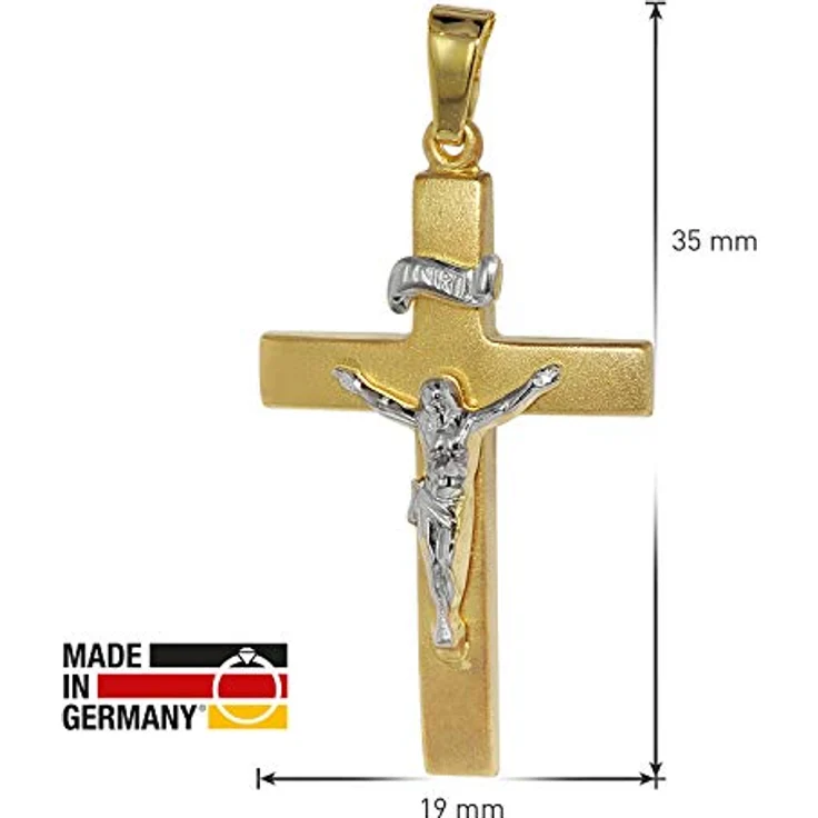 trendor Kruzifix-Anhänger Gold 750 (18 Karat) 35 x 19 mm, eleganter Kreuzanhänger für Damen und Herren aus Echtgold, ideal als Geschenkidee – Bild 4