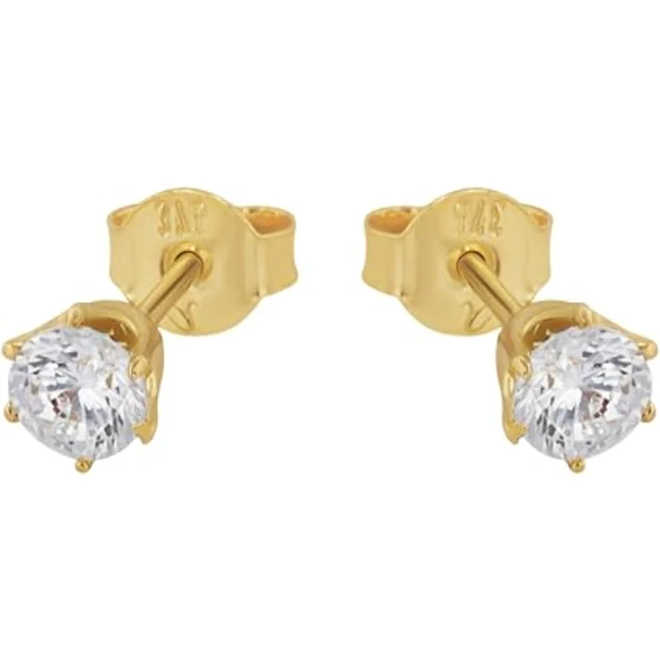 Amor Paar Ohrstecker, 375er Gold mit weißen Zirkonia, Made in Germany – Bild 3