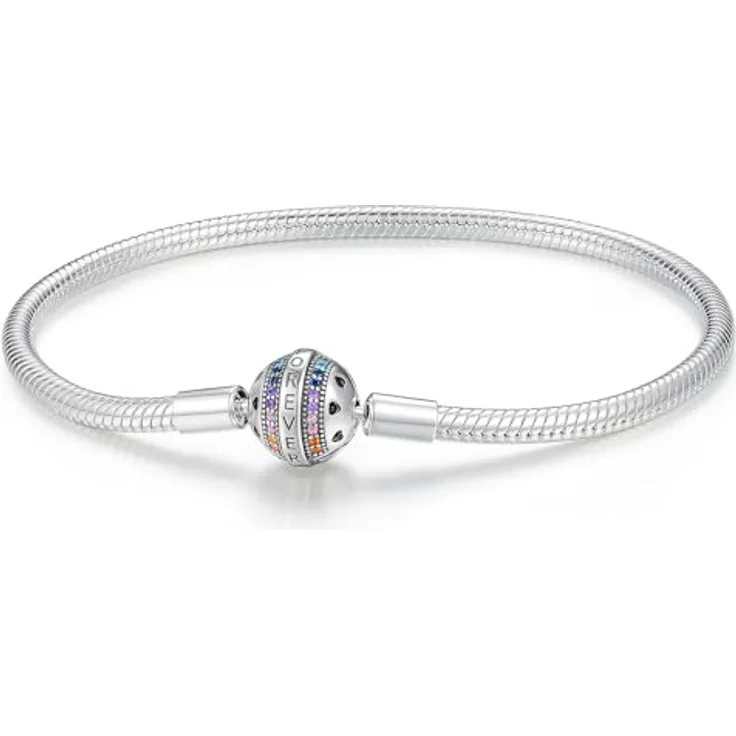 HappyStar Armkette Damen Sterling Silber 925, Armband kompatibel mit Pandora Charms, inklusive Beads und Geschenkverpackung – Bild 1