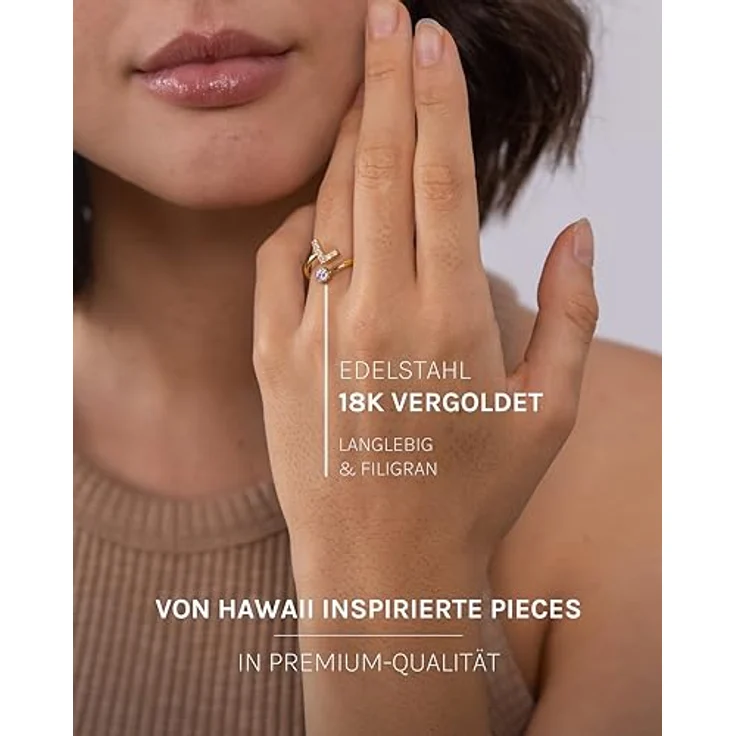 Purelei® Buchstaben Ring L – Wasserfester Damenring aus langlebigem Edelstahl, verstellbar von Größe 50 bis 60, eleganter Modeschmuck für individuellen Stil – Bild 3