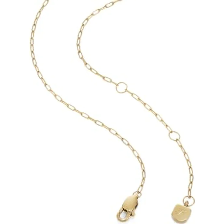 Fossil Sadie Damen-Edelstahl-Halskette, Karabinerverschluss, Safran-Gold – Bild 5