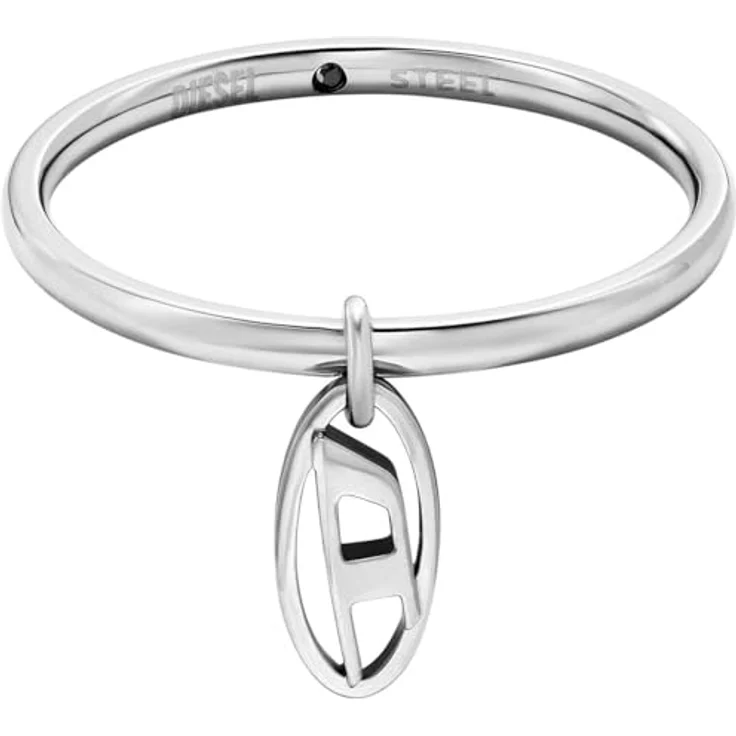 Diesel Herrenring Oval D Logo DX1603040, eleganter Edelstahlring für Herren mit D-Logo – Bild 1