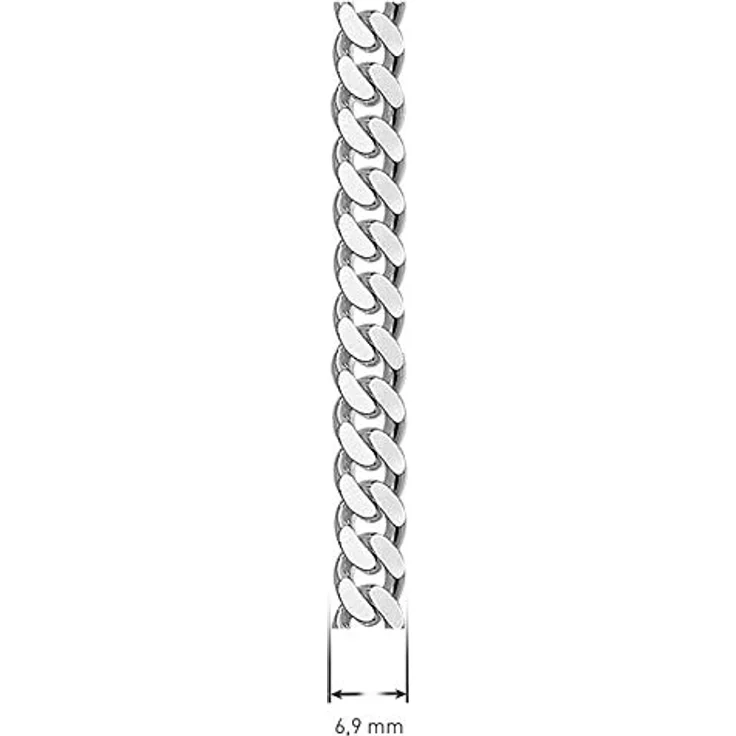 trendor Flachpanzer-Halskette für Männer, 925 Sterling Silber, 6,9 mm breit, 50 cm, modischer Halsschmuck, ideale Geschenkidee – Bild 5
