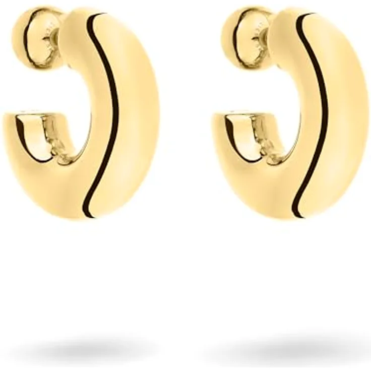 Liebeskind Berlin Creole LJ-1683-E-31, Edelstahl in IP Gold, 3,1 cm mit Steckverschluss