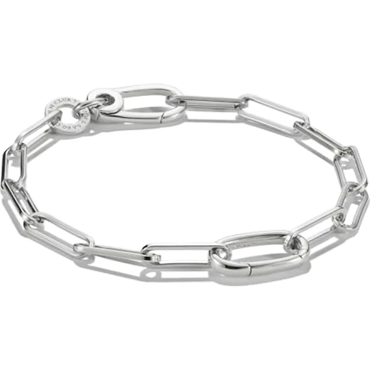 THOMAS SABO Charm-Armband Paperclip, Silber Recyceltes 925 Silber mit Connect Link, personalisierbar mit Charm-Anhängern