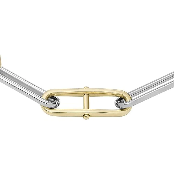 Fossil Damenarmband Heritage D-Link, Edelstahl-Kettenarmband, Bicolor, Poliertes Finish – Bild 3