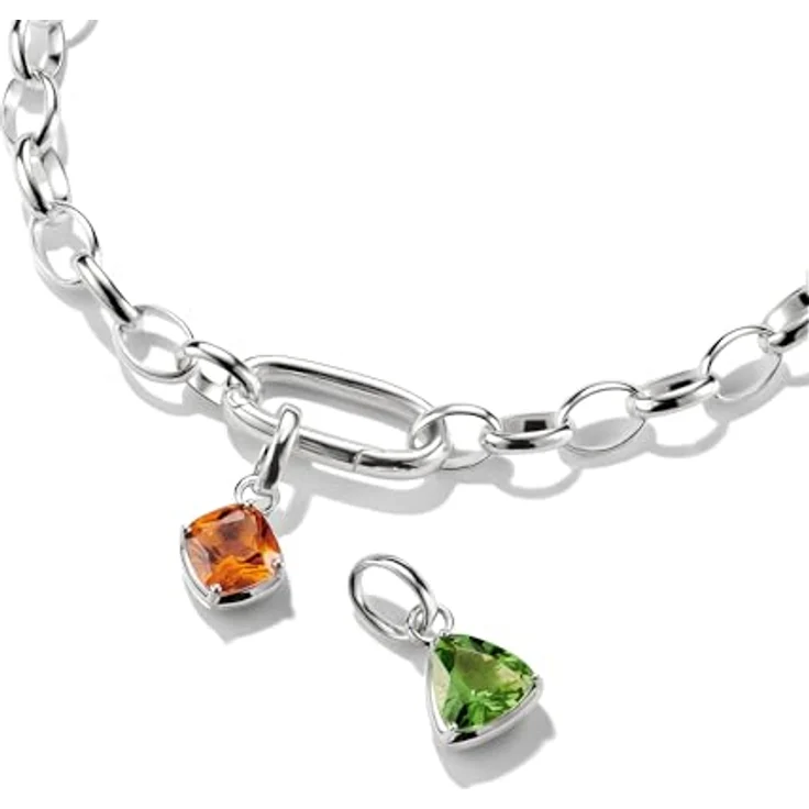 THOMAS SABO Connect Charm Pendant, Birthstone Collection aus 925 Sterling Silber mit Oktober-Geburtsstein und Monat-Gravur – Bild 2